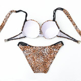 SEXY WOMEN PUSH UP SWIMWEAR PRINT HALTER BIKINI SWIMSUIT