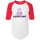 Faith can move mountains 4421 Youth Colorblock Raglan Jersey
