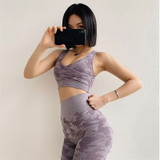 2 Piece Yoga Set Sports Bra and Leggings Jogging Women Gym Set Clothes Seamless Workout Sports Tights Women Fitness Sports Suit