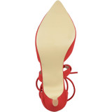 Brinley Co. Womens Pointed Toe Lace-up Ankle Strap Pumps