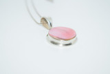 Sterling Silver Pink Mother of Pearl Circle Necklace