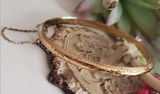 14K Yellow Gold Vermeil Sterling Silver Hinged Bangle Bracelet