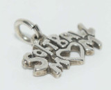 Sterling Silver Softball Mom Charm
