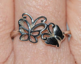 Sterling Silver Double Butterfly Ring Size 9