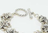 Sterling Silver Holiday Poinsettia Link Bracelet
