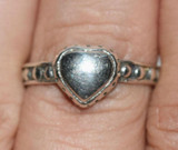Vintage Sterling Heart Ring Size 8