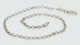 Vintage Italian Sterling Silver Rolo Chain Link Bracelet