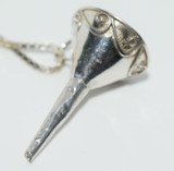 Vintage Mexico Sheet Silver Perfume Funnel Necklace
