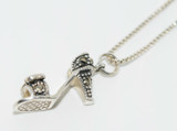 Sterling Silver Marcasite High Heel Shoe Necklace