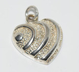Vintage Sterling Silver Heart Pendant Necklace 20"