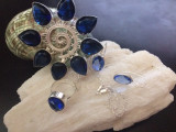 Tanzanite Posh Pendant Necklace, Ring & Earrings Set Handmade