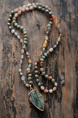 Protective Labradorite Beaded Mala Necklace