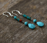 Turquoise Natural Stone Teardrop Earrings