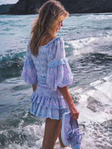 Lavender Tiered Ruffle Mini Dress