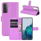Lychee Pattern Wallet Phone Case For Samsung S21 Series