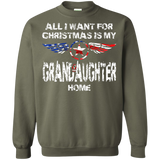 Grandaughter Christmas Printed Crewneck Pullover Sweatshirt  8 oz