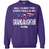 Grandaughter Christmas Printed Crewneck Pullover Sweatshirt  8 oz
