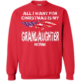 Grandaughter Christmas Printed Crewneck Pullover Sweatshirt  8 oz