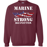 Marine Strong Daughter Printed Crewneck Pullover Sweatshirt  8 oz