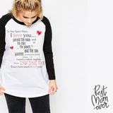 I Love My Mom Baseball Tee