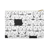 Black and White Cat Pattern Pouch