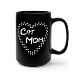 Cat Mom Black Mug 15oz