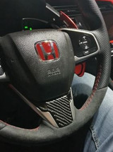 2016+ Honda Civic Carbon Fiber Steering Wheel Trim