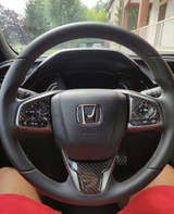 2016+ Honda Civic Carbon Fiber Steering Wheel Trim