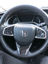 2016+ Honda Civic Carbon Fiber Steering Wheel Trim