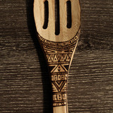 Wood Burned Bamboo Utensil Set - 3pc