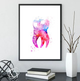 Tooth Watercolor Print Tooth / Tooth Fairy Dental Art Poster For Clinic Wall Decor Tooth Watercolor Print Tooth / Tooth Fairy Dental Art Poster For Clinic Wall Decor