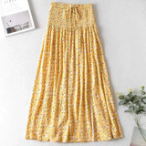 Daisy Print Shirred Two Piece Skirt Set