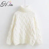 Oversized Cable Knit Turtleneck Sweater