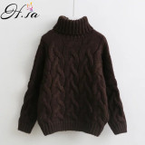 Oversized Cable Knit Turtleneck Sweater