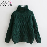 Oversized Cable Knit Turtleneck Sweater