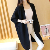 Long Bat Sleeve Oversized Knitted Cardigan