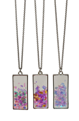 Handmade Ice Crystal Flake Rectangle Necklace