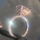 Vintage Ring Rose Gold Filled 925 silver AAAAA Zircon stone Party Wedding Band Rings For Women men Fashion Jewelry