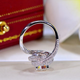 Women Fashion Jewelry ring 2ct AAAAA zircon cz 925 Sterling silver Cross Engagement Wedding Band Ring for women