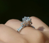 Solitaire Luxury Jewelry 925 Sterling Silver Round Cut AAA CZ Zirconia Simulated stones Engagement Women Crown Ring