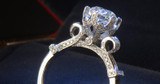 Solitaire Luxury Jewelry 925 Sterling Silver Round Cut AAA CZ Zirconia Simulated stones Engagement Women Crown Ring