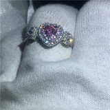 Classic Real Soild 925 sterling Silver ring Heart cut AAAAA Zircon Engagement Wedding Band Rings For Women Bijoux