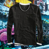 Bamboo Fiber V-neck Long Sleeve Men's Shirt