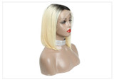 Star (13x6 Lace Front Silky Straight 1b/613 Ombre Rooted Blonde Bob Lob 100% Remy HH 150% & 180% Density)