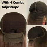 Blue (Ombre Rooted Blue Silky Straight Synthetic Heat Safe 13x6 LF Long Wig)