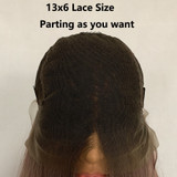 Blue (Ombre Rooted Blue Silky Straight Synthetic Heat Safe 13x6 LF Long Wig)