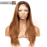 Dee (18"-28" Straight Rooted Light Auburn Brown Synthetic Heat Safe Lace Front Wig)