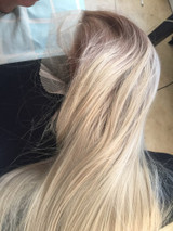 Della (18"-30" Straight Ombre Subtle Rooted Blonde Synthetic Heat Safe Lace Front Wig)