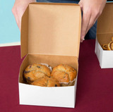 6" x 6" x 3" White Cake / Bakery Box