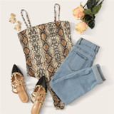 Snake Print Cami Bodysuit